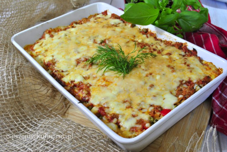 Zapiekanka z ryżu i mięsa mielonego