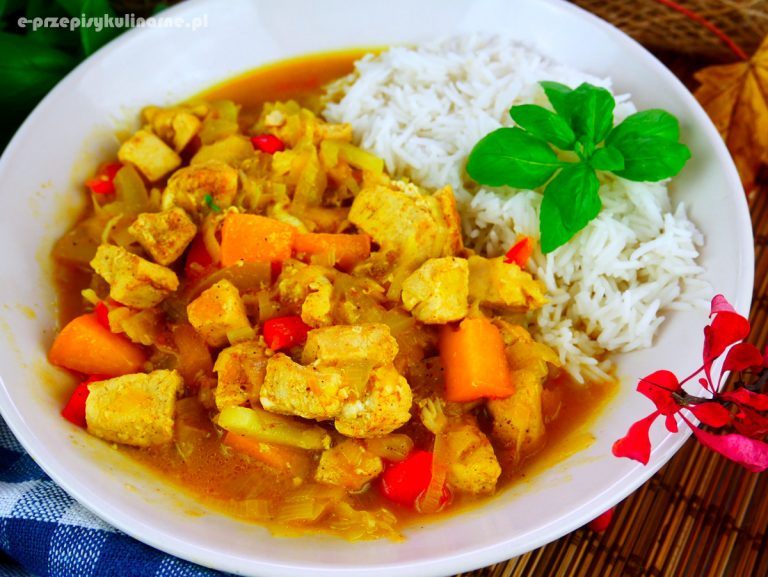 Kurczak curry z brzoskwiniami
