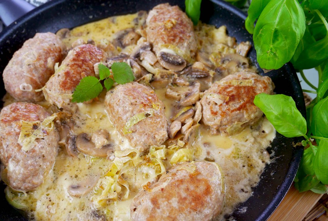 Kotlety folwarczne - zrazy z mięsa mielonego z pieczarkami