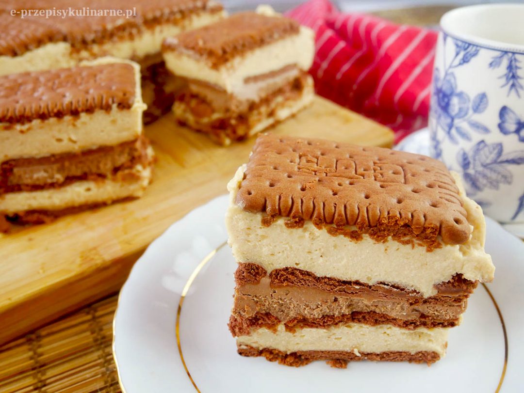 Ciasto Toffi Bez Pieczenia Na Herbatnikach e-przepisykulinarne.pl