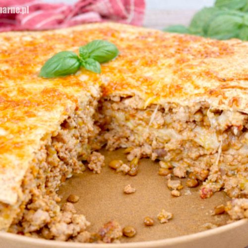 Torcik z tortilli z mięsem mielonym